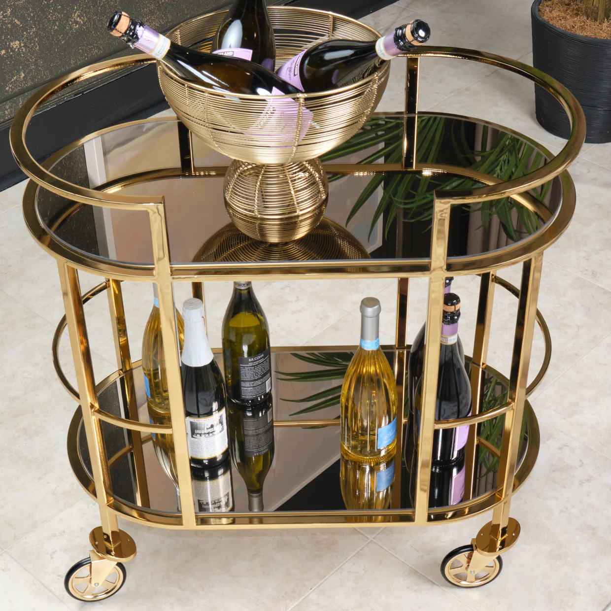 Michael Amini Savannah Breeze Bar Cart - Image 2