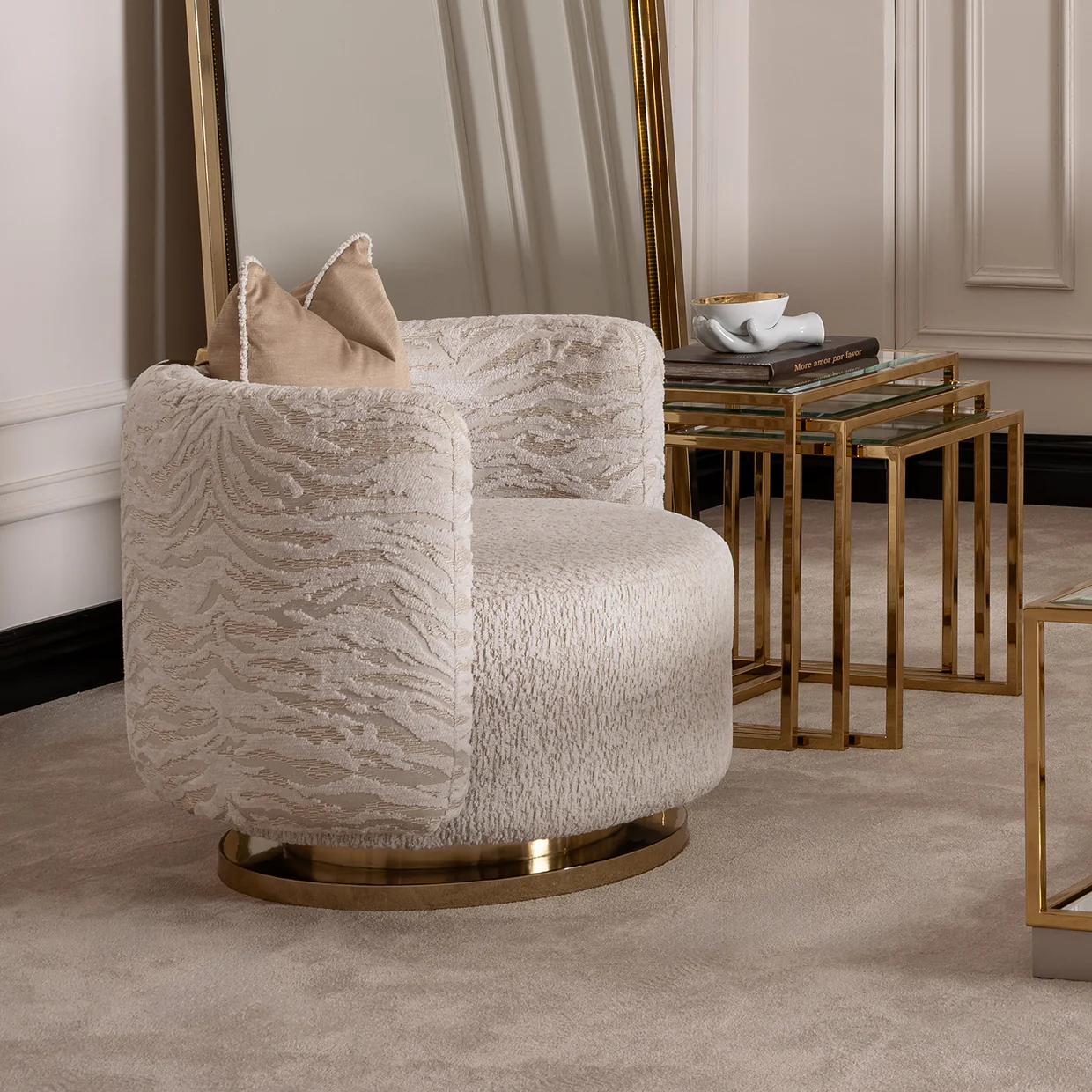 Michael Amini Savannah Breeze Nesting Tables - Set of 3 - Image 3