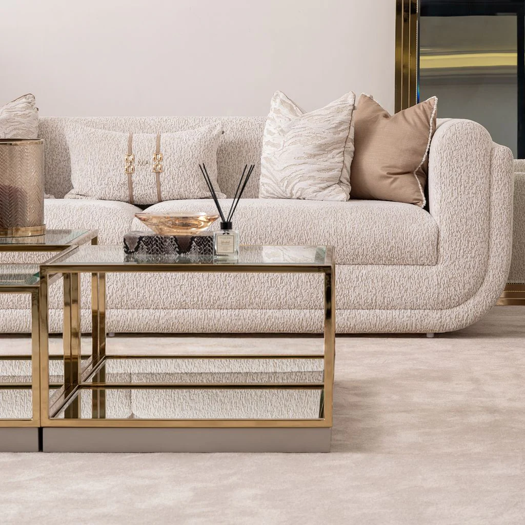 Michael Amini Savannah Breeze Tall Cocktail Table, Set of 2 - Bright Gold - Image 3