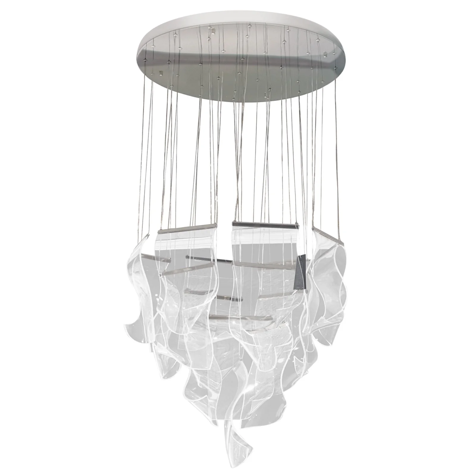 Michael Amini Sheer Waves 18-Light Round LED Chandelier - Chrome - Image 2