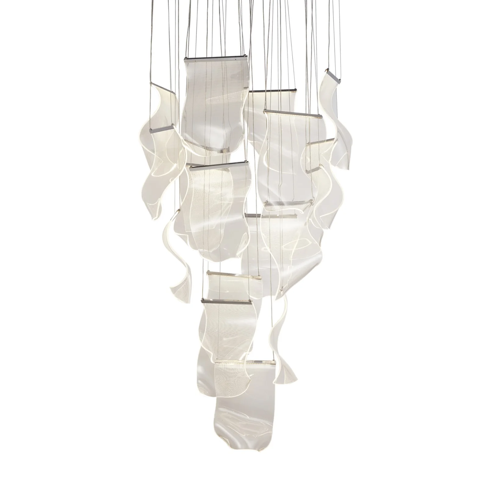 Michael Amini Sheer Waves 18-Light Round LED Chandelier - Chrome - Image 3
