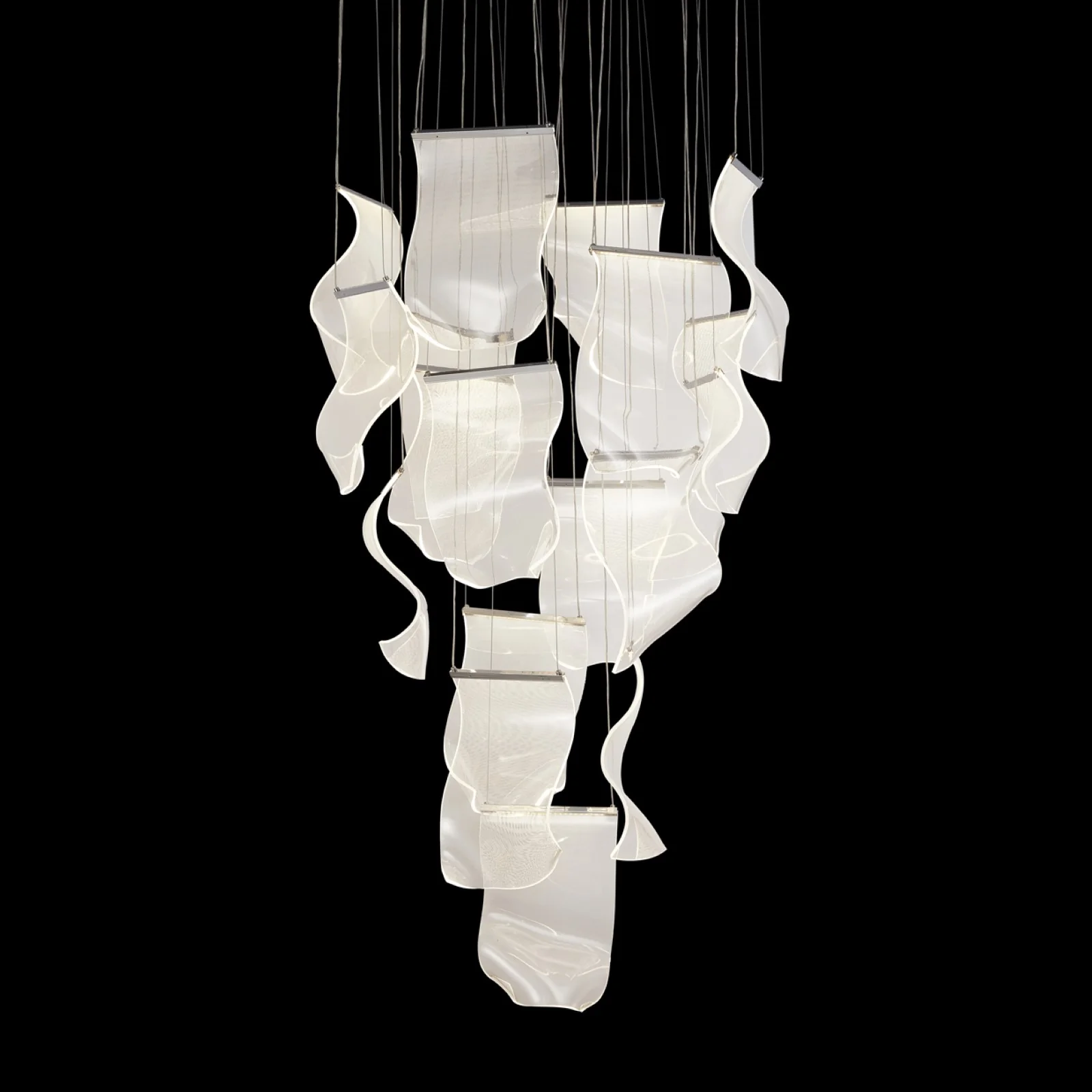 Michael Amini Sheer Waves 18-Light Round LED Chandelier - Chrome - Image 4
