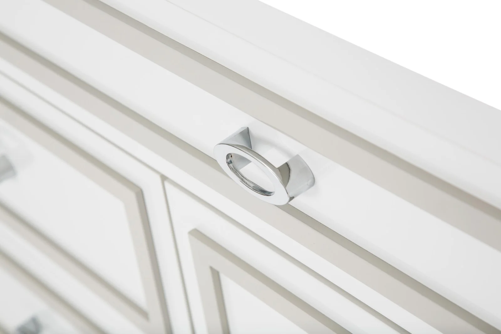 Michael Amini Sky Tower Dresser with Mirror - Cloud White - Image 3