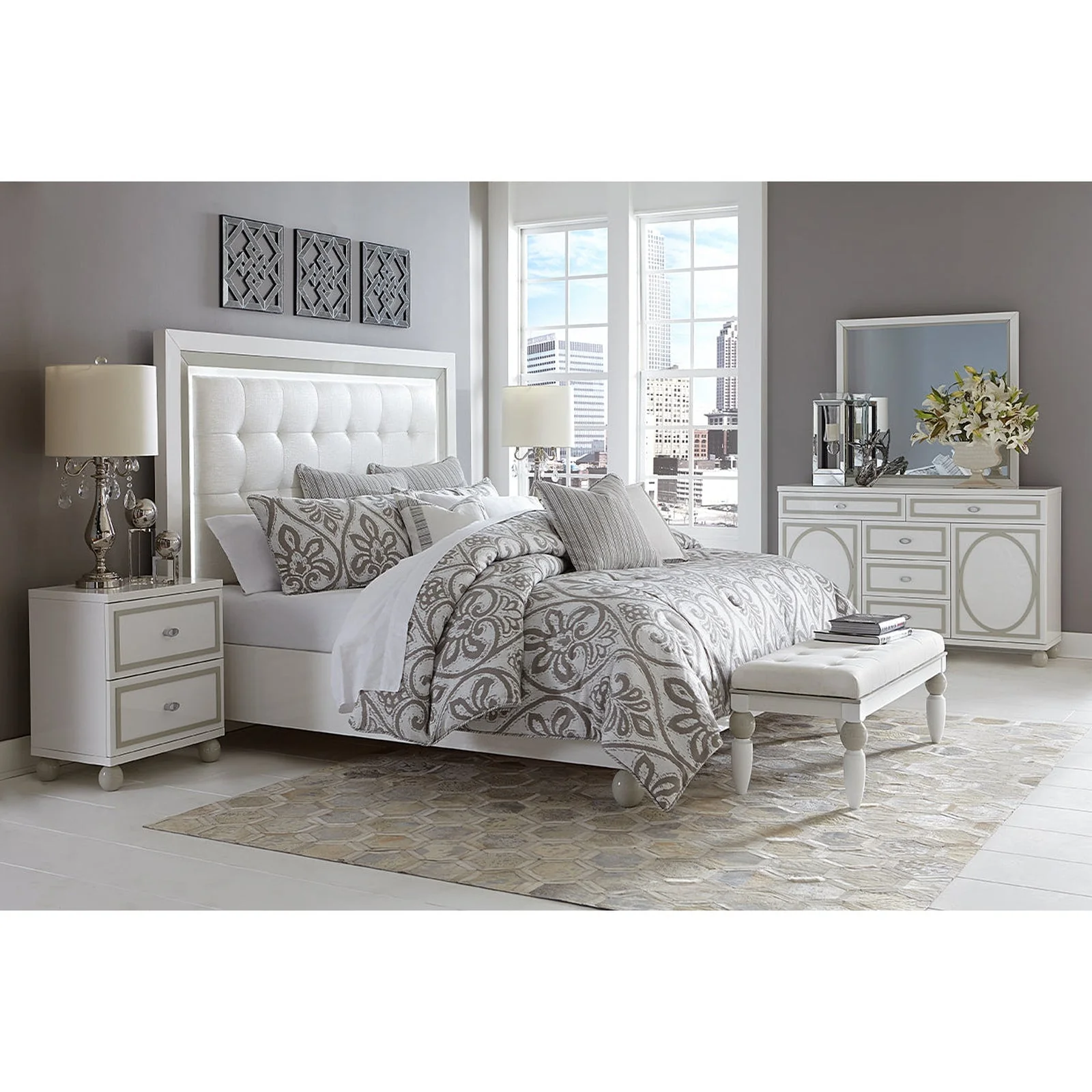 Michael Amini Sky Tower Storage Console Credenza - Image 8