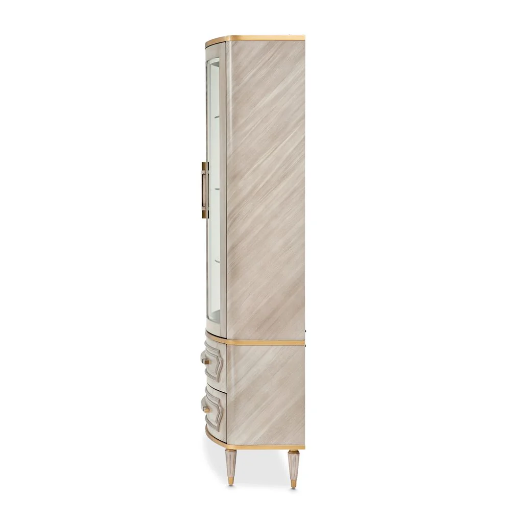 Michael Amini St. Charles Display Cabinet - Dove Gray - Image 3