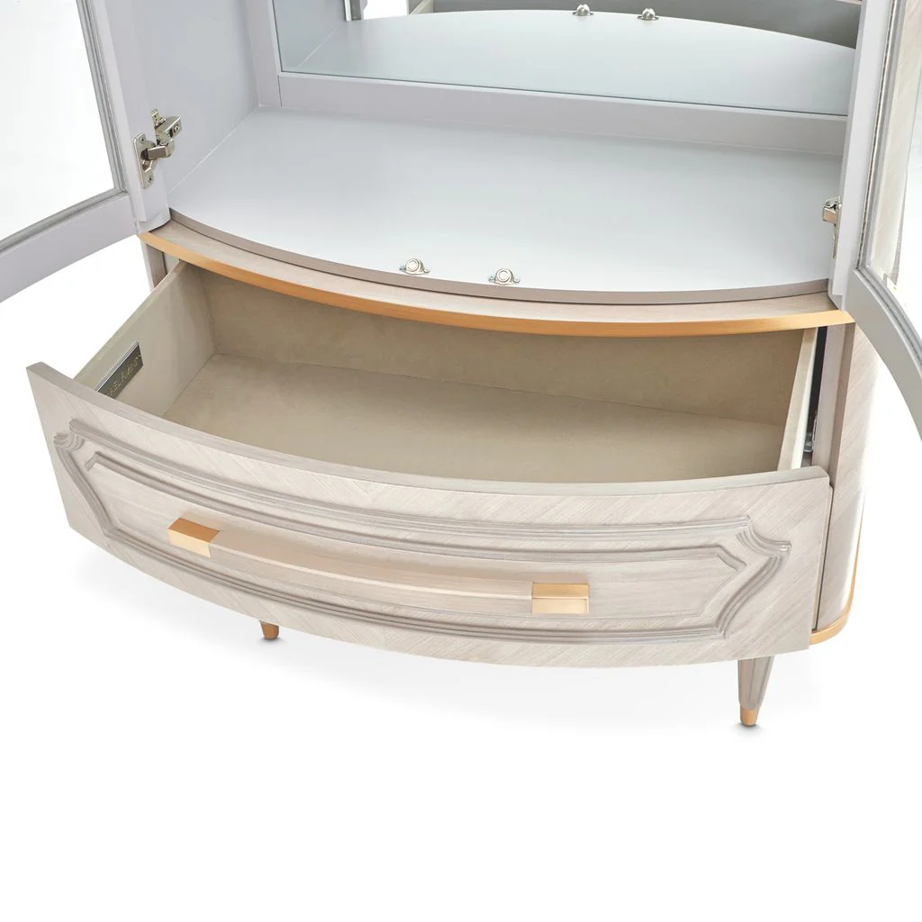 Michael Amini St. Charles Display Cabinet - Dove Gray - Image 9