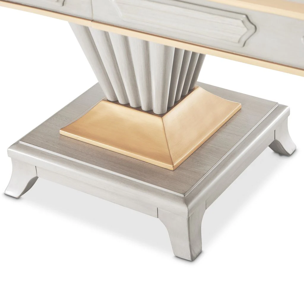 Michael Amini St. Charles Double Pedestal Dining Table -  Dove Gray - Image 12