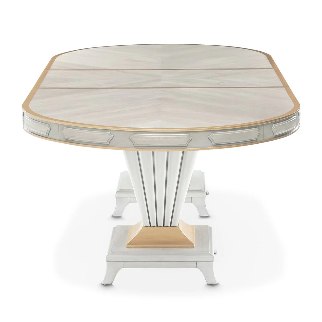 Michael Amini St. Charles Double Pedestal Dining Table -  Dove Gray - Image 7