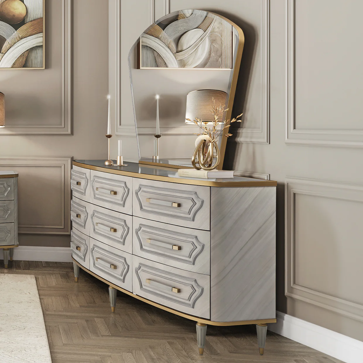 Michael Amini St. Charles Dresser Mirror - Image 6
