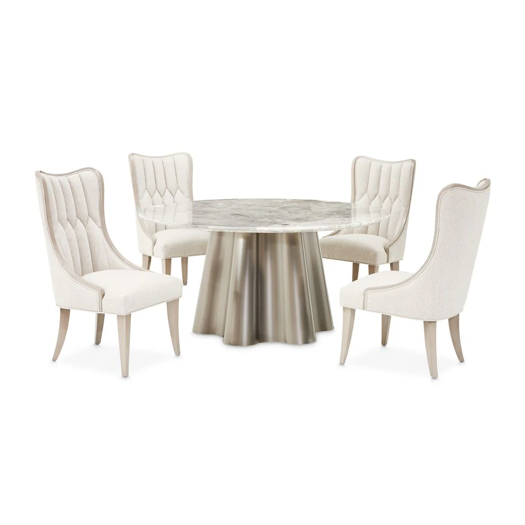 Michael Amini St. Charles Round Dining Table -  Dove Gray - Image 2