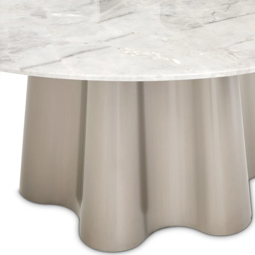 Michael Amini St. Charles Round Dining Table -  Dove Gray - Image 5