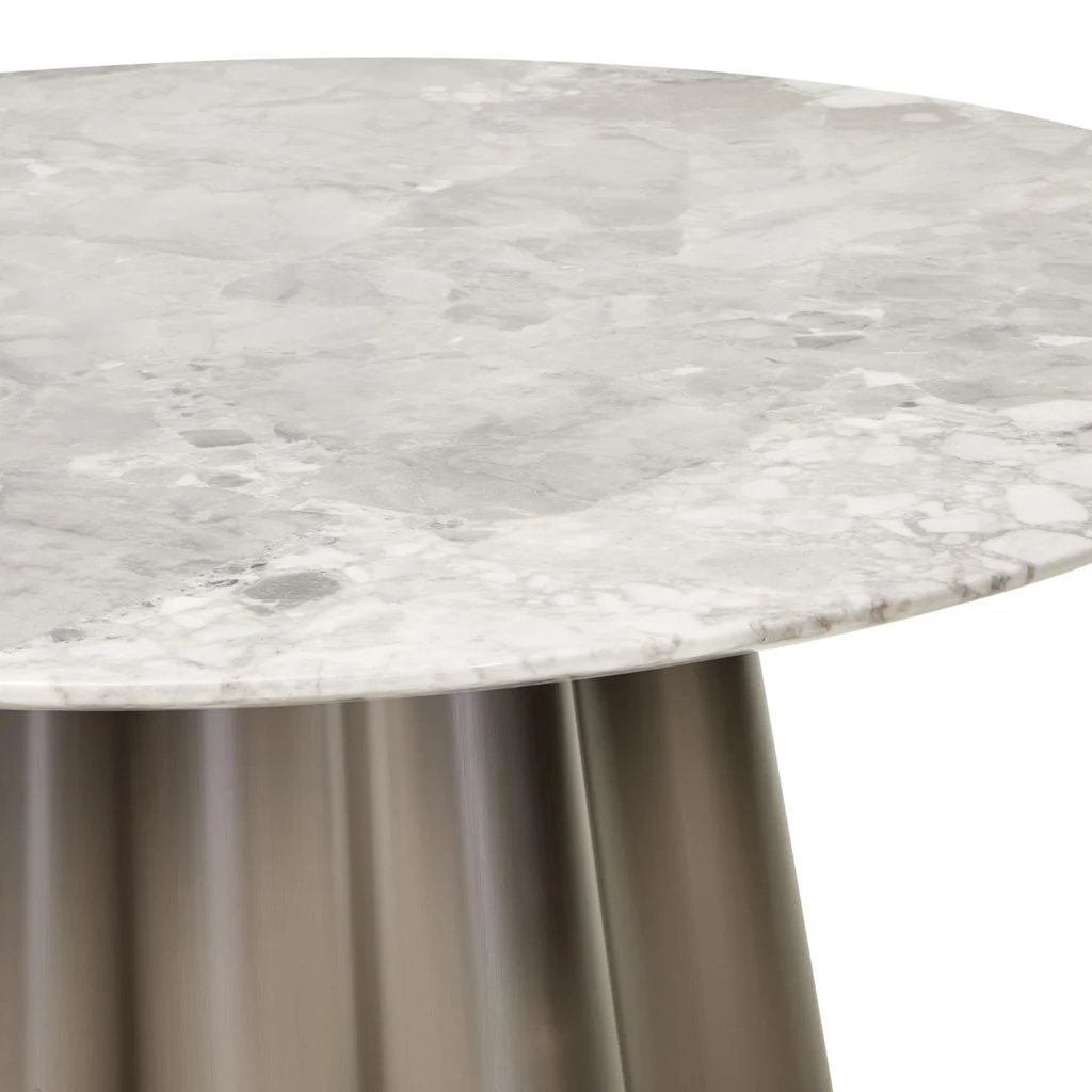 Michael Amini St. Charles Round Dining Table -  Dove Gray - Image 6
