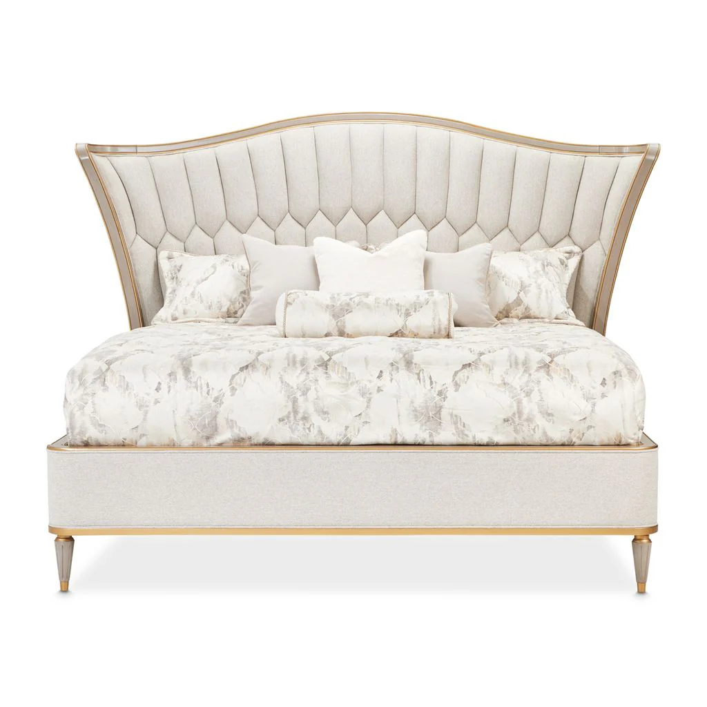 Michael Amini St. Charles Upholstered Bed - Dove Gray - Image 2
