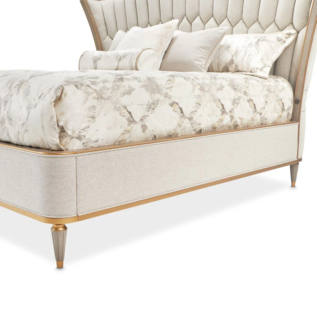 Michael Amini St. Charles Upholstered Bed - Dove Gray - Image 7
