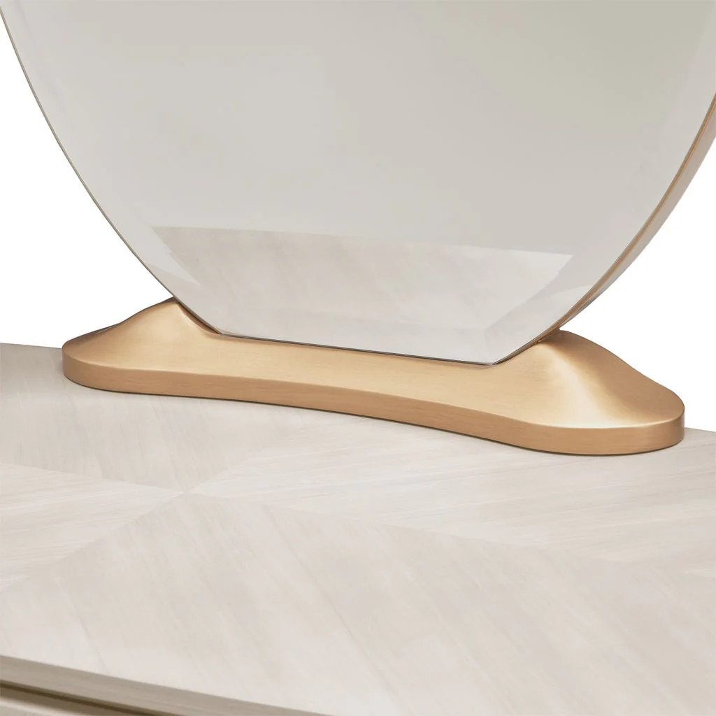 Michael Amini St. Charles Vanity Desk & Mirror - Dove Gray - Image 2