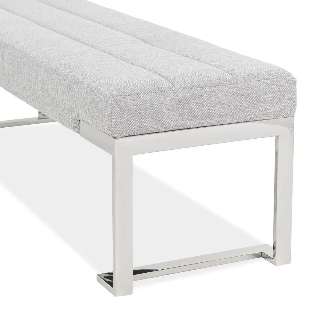 Michael Amini Tulip Accent Bench - Gray/Chrome - Image 5