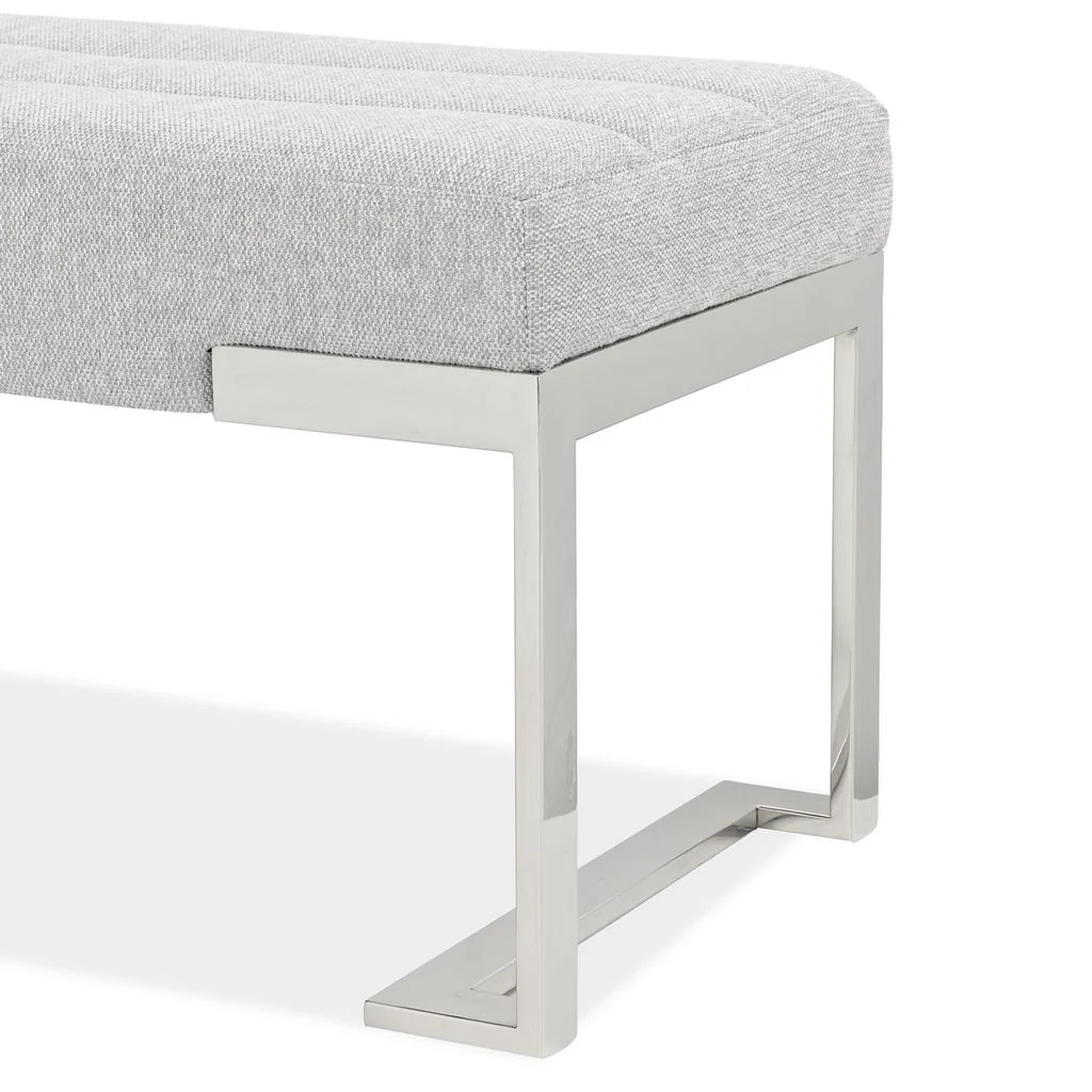 Michael Amini Tulip Accent Bench - Gray/Chrome - Image 6