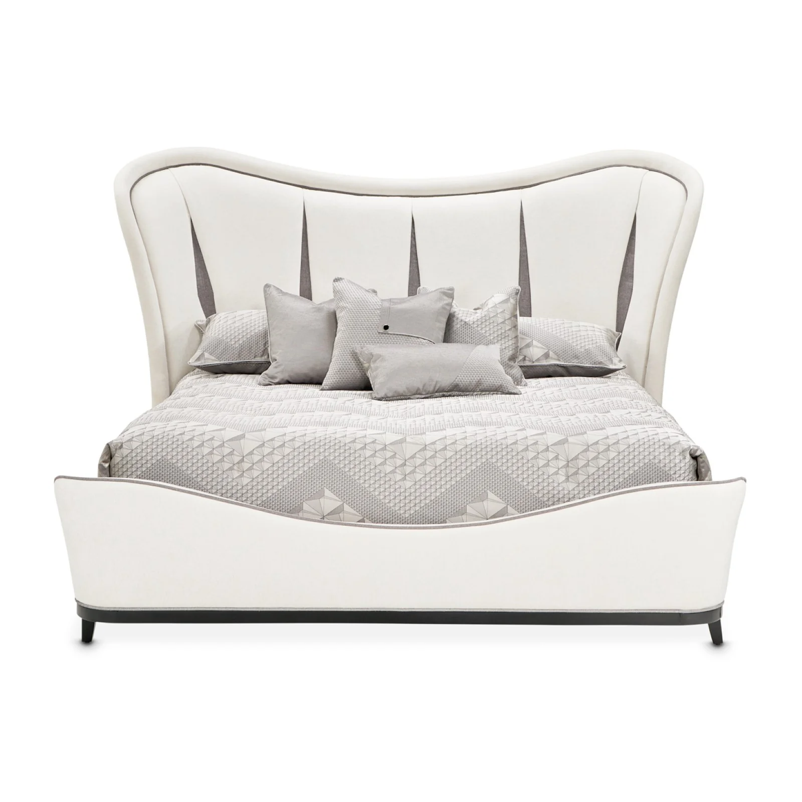 Michael Amini Tuxedo Eastern King Upholstered Bed - Piano Keyboard - Image 2