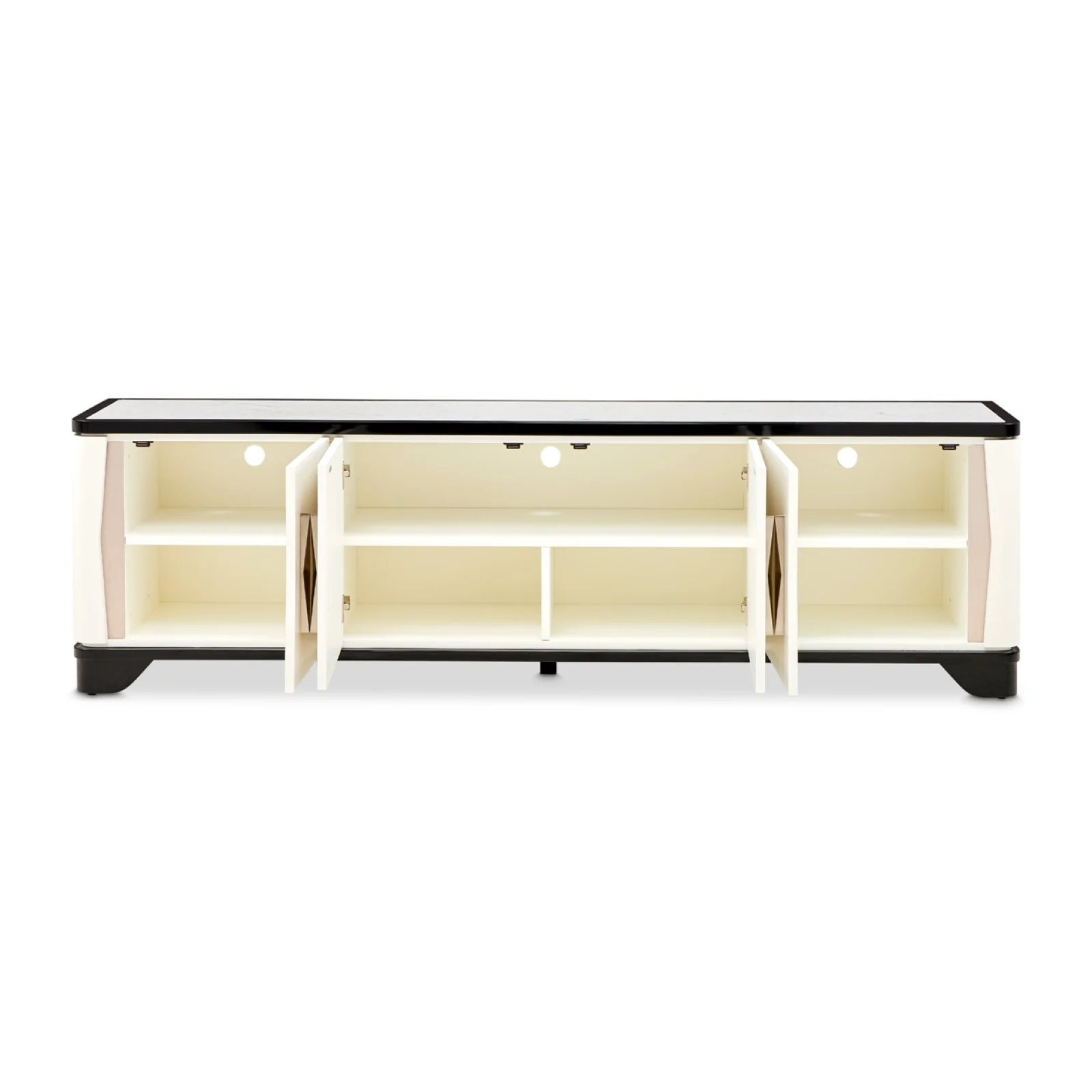 Michael Amini Tuxedo Media Cabinet - Piano Keyboard - Image 3