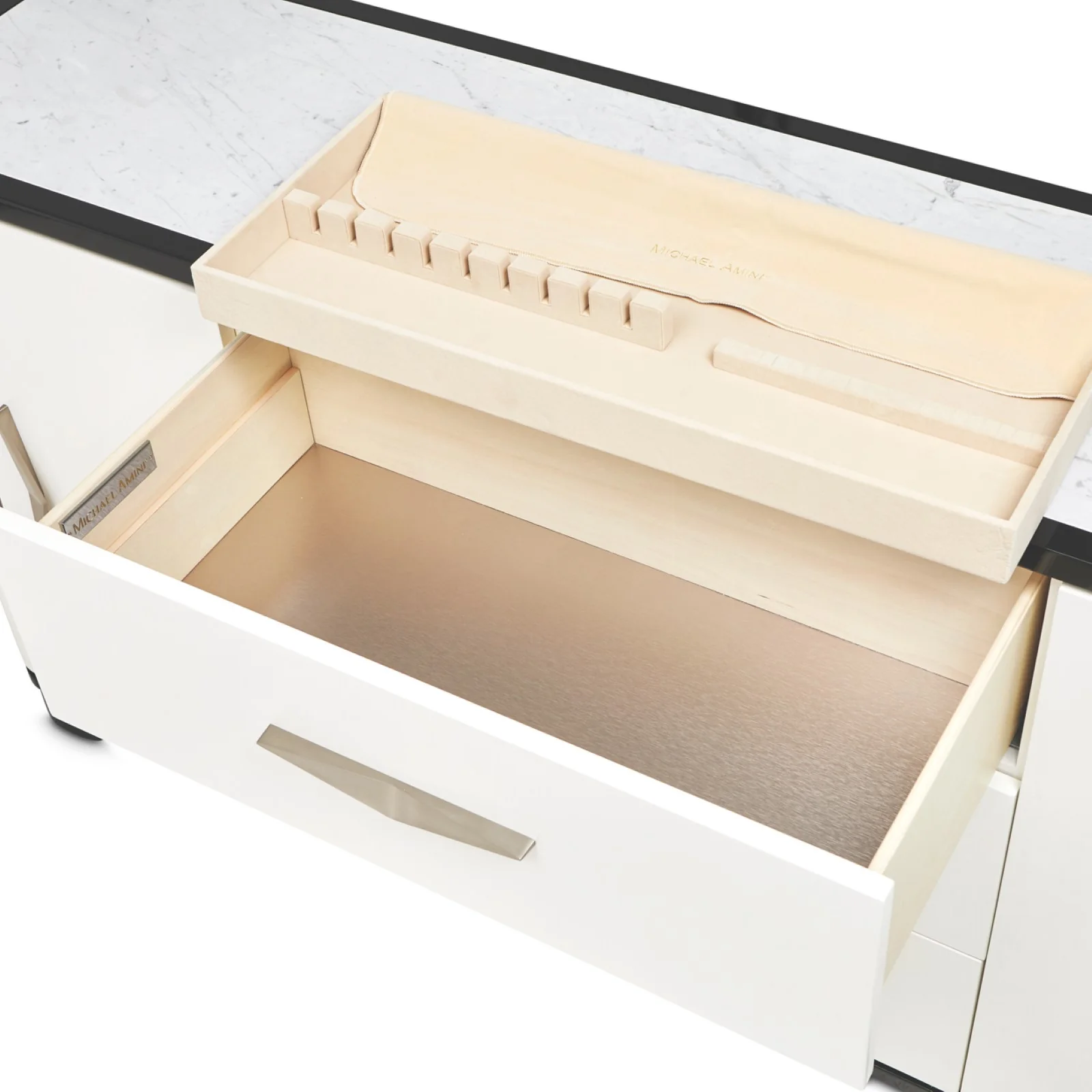 Michael Amini Tuxedo Sideboard - Piano Keyboard - Image 9