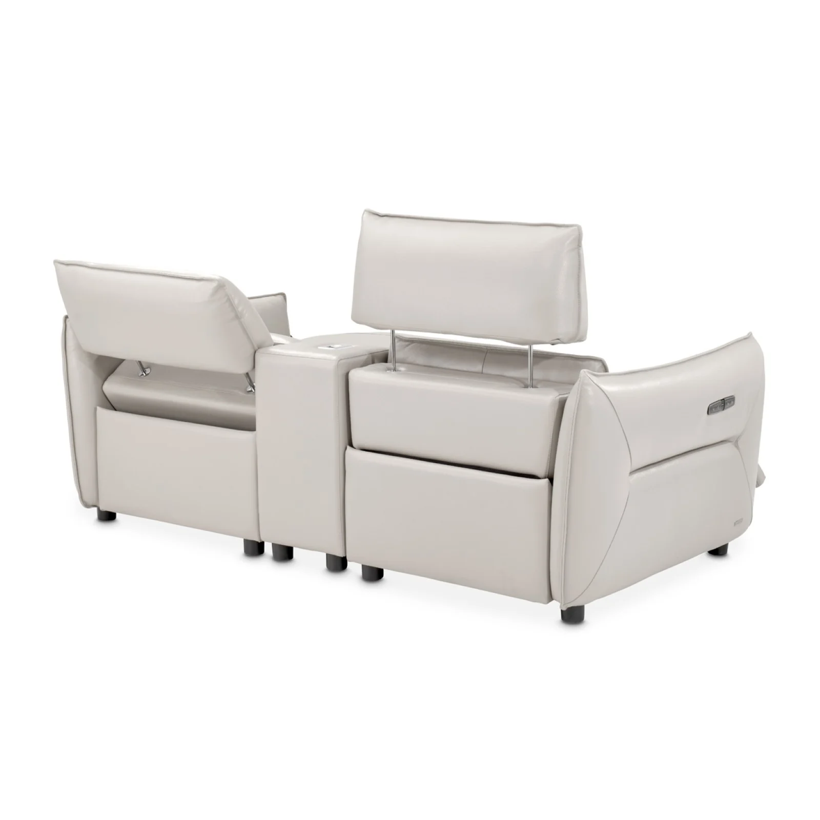 Michael Amini Verona 3-Piece Sectional with Storage Console - Light Gray - Image 5
