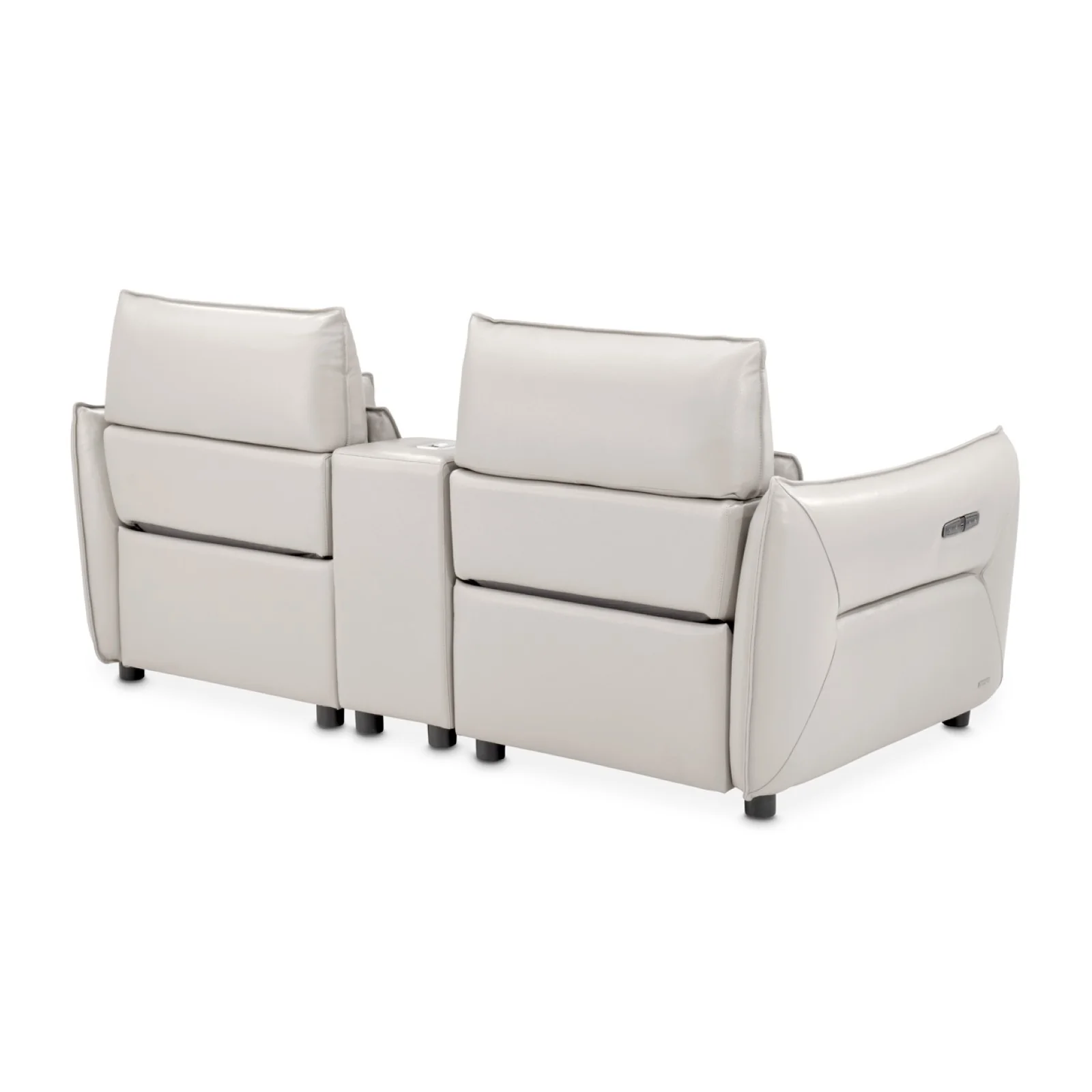 Michael Amini Verona 3-Piece Sectional with Storage Console - Light Gray - Image 6