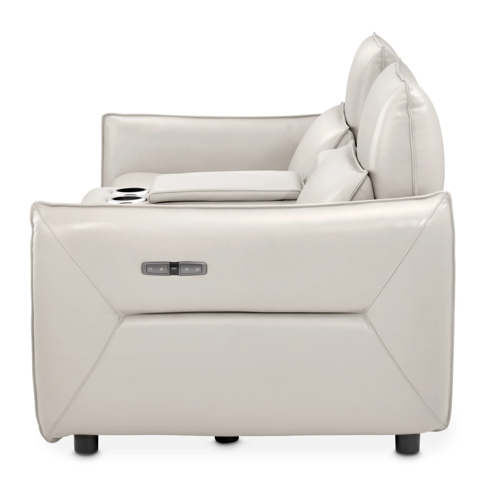 Michael Amini Verona 3-Piece Sectional with Storage Console - Light Gray - Image 8