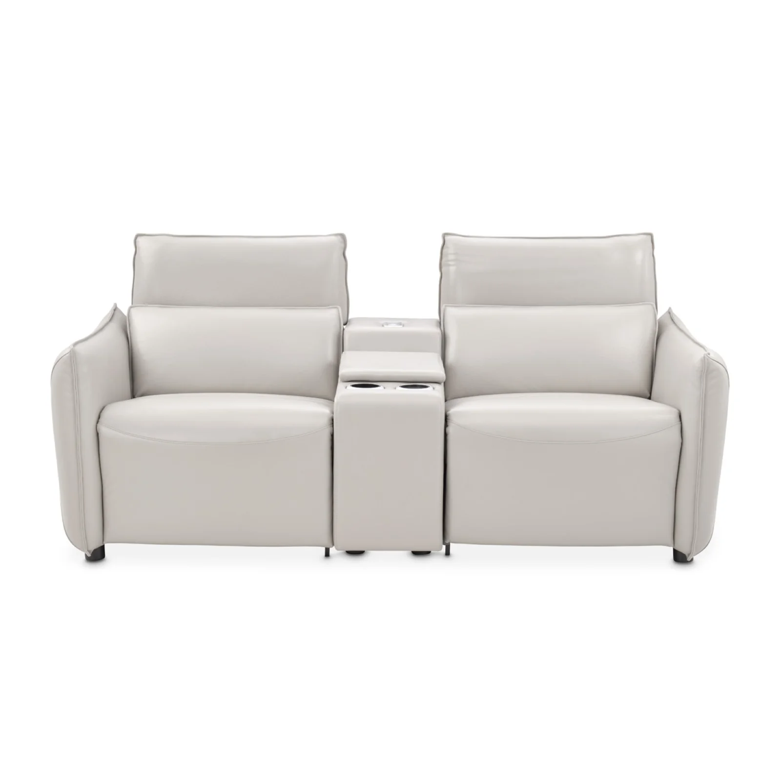 Michael Amini Verona 3-Piece Sectional with Storage Console - Light Gray - Image 9