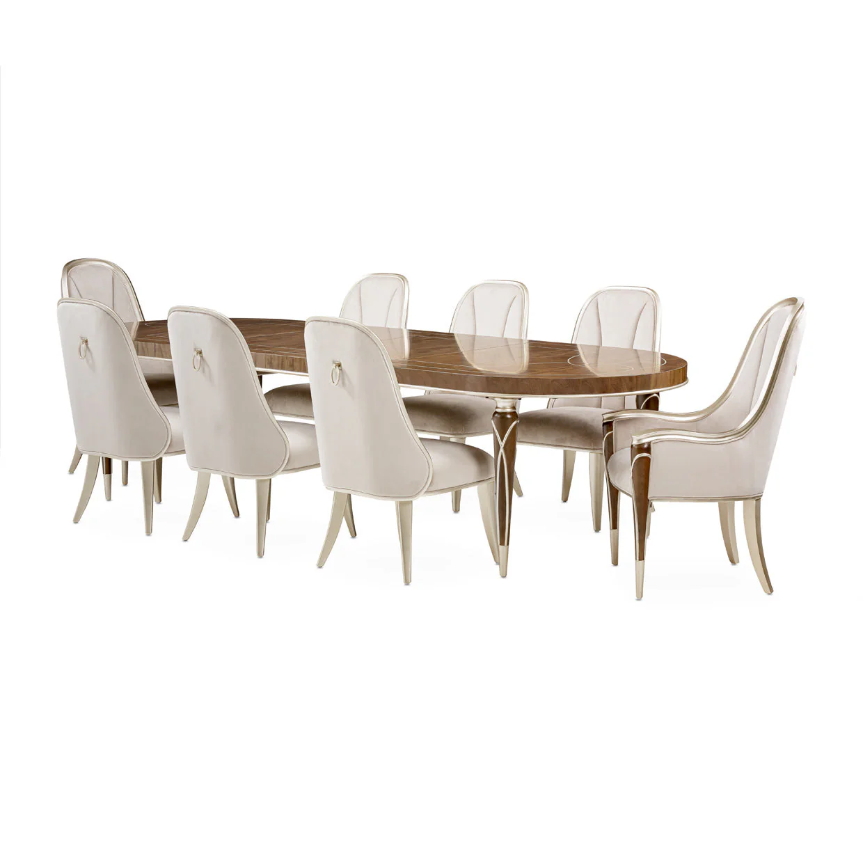 Michael Amini Villa Cherie Hazelnut Oval Dining Table - Image 4