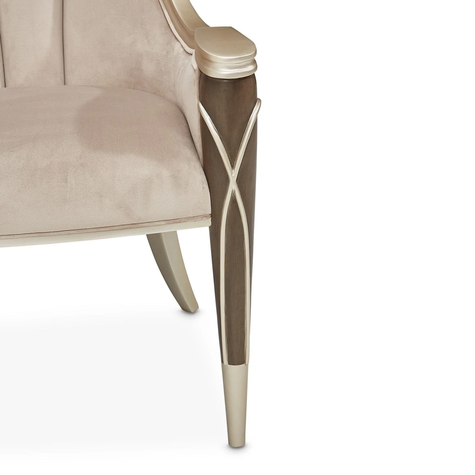 Michael Amini Villa Cherie Hazelnut Arm Chair - Image 11
