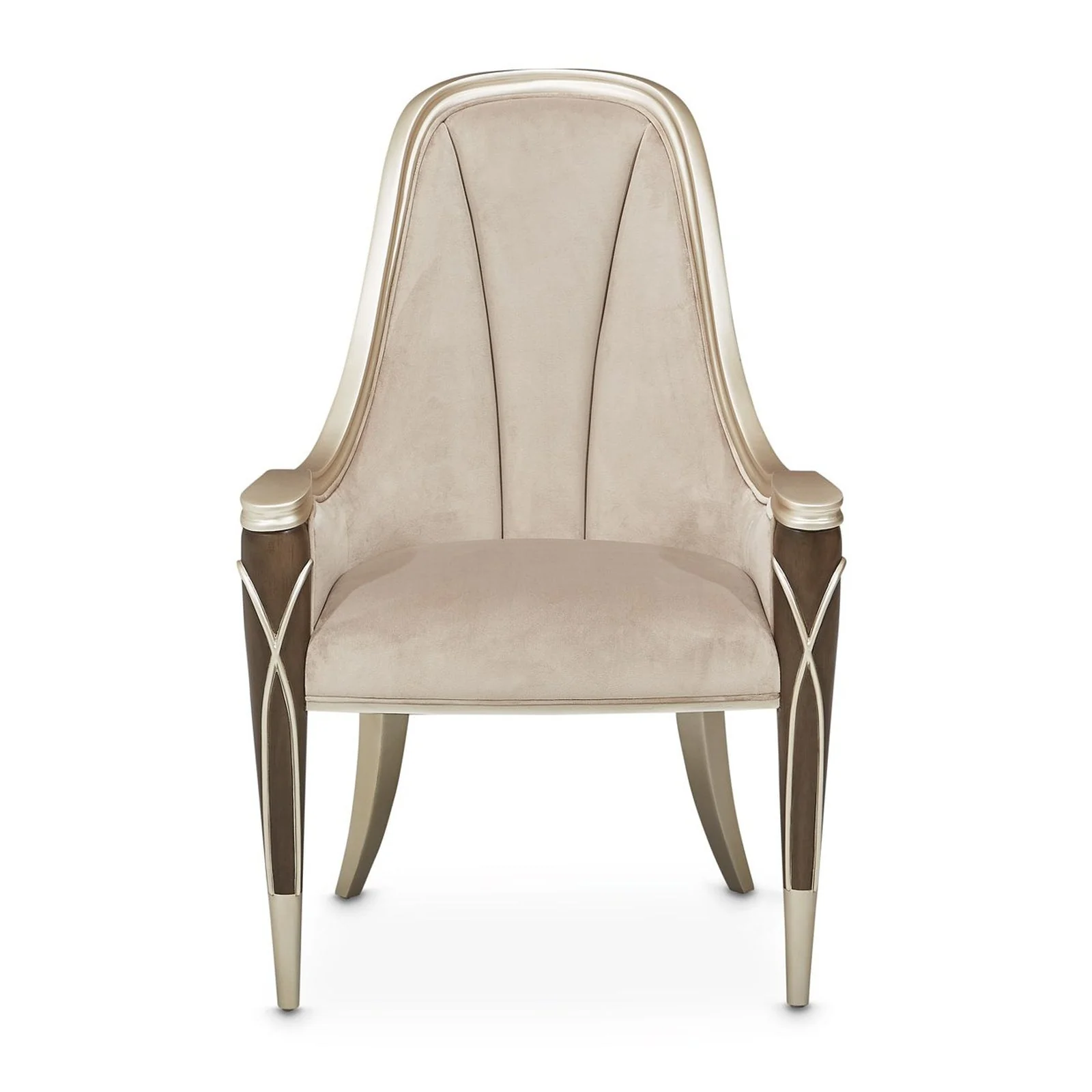 Michael Amini Villa Cherie Hazelnut Arm Chair - Image 4