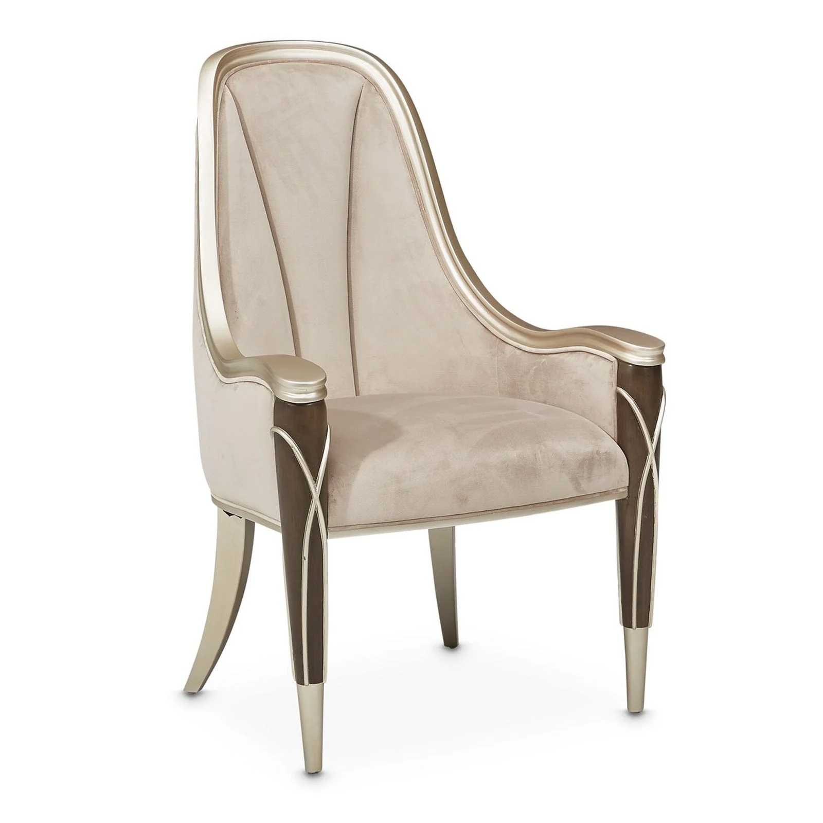 Michael Amini Villa Cherie Hazelnut Arm Chair - Image 5