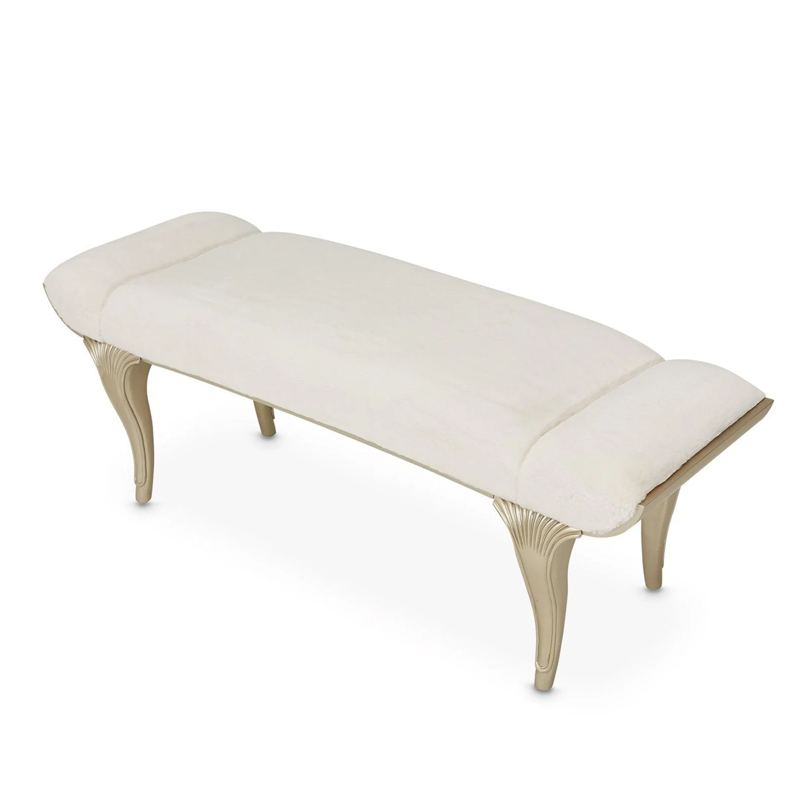 Michael Amini Villa Cherie Hazelnut Bed Bench - Image 8