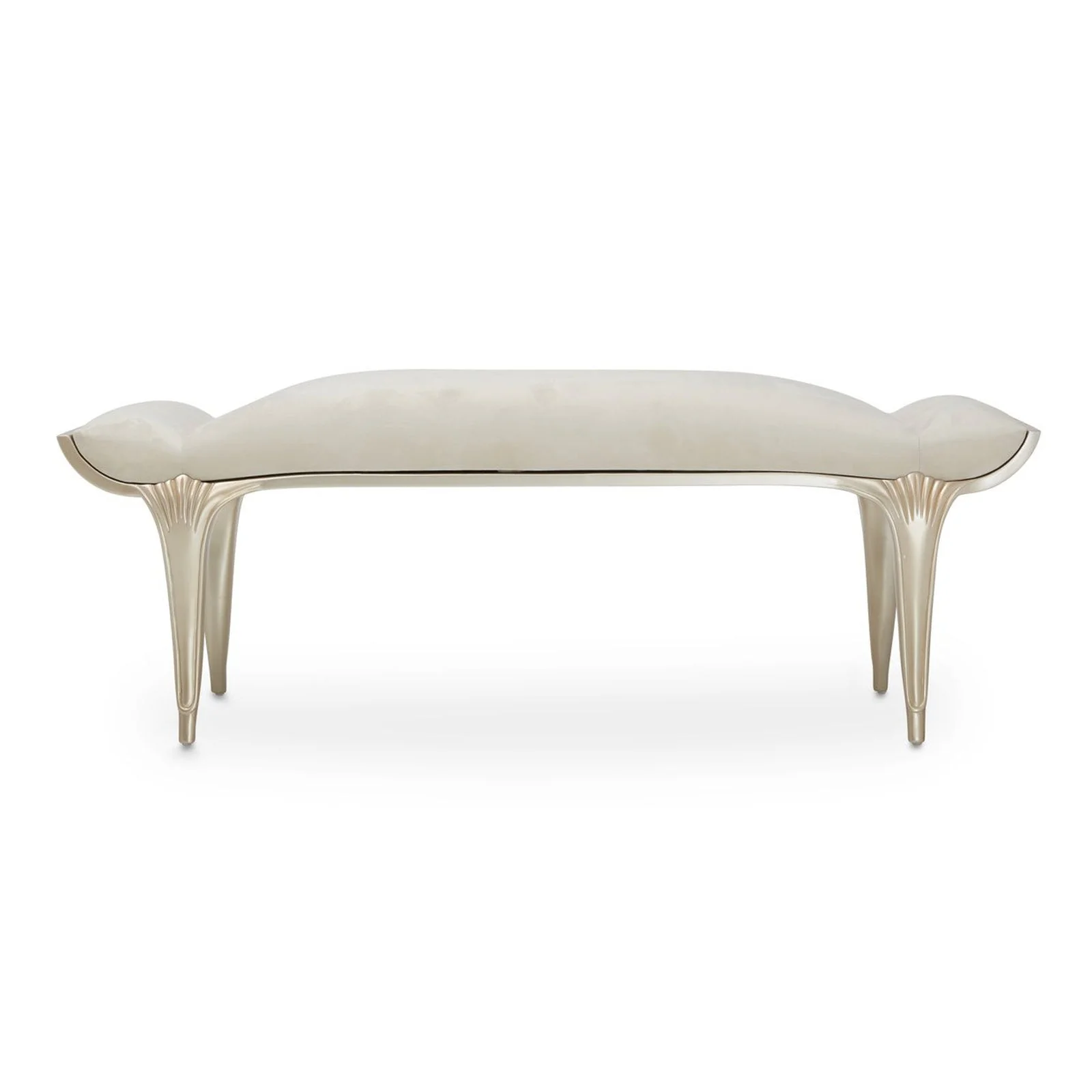 Michael Amini Villa Cherie Caramel Bed Bench - Image 4