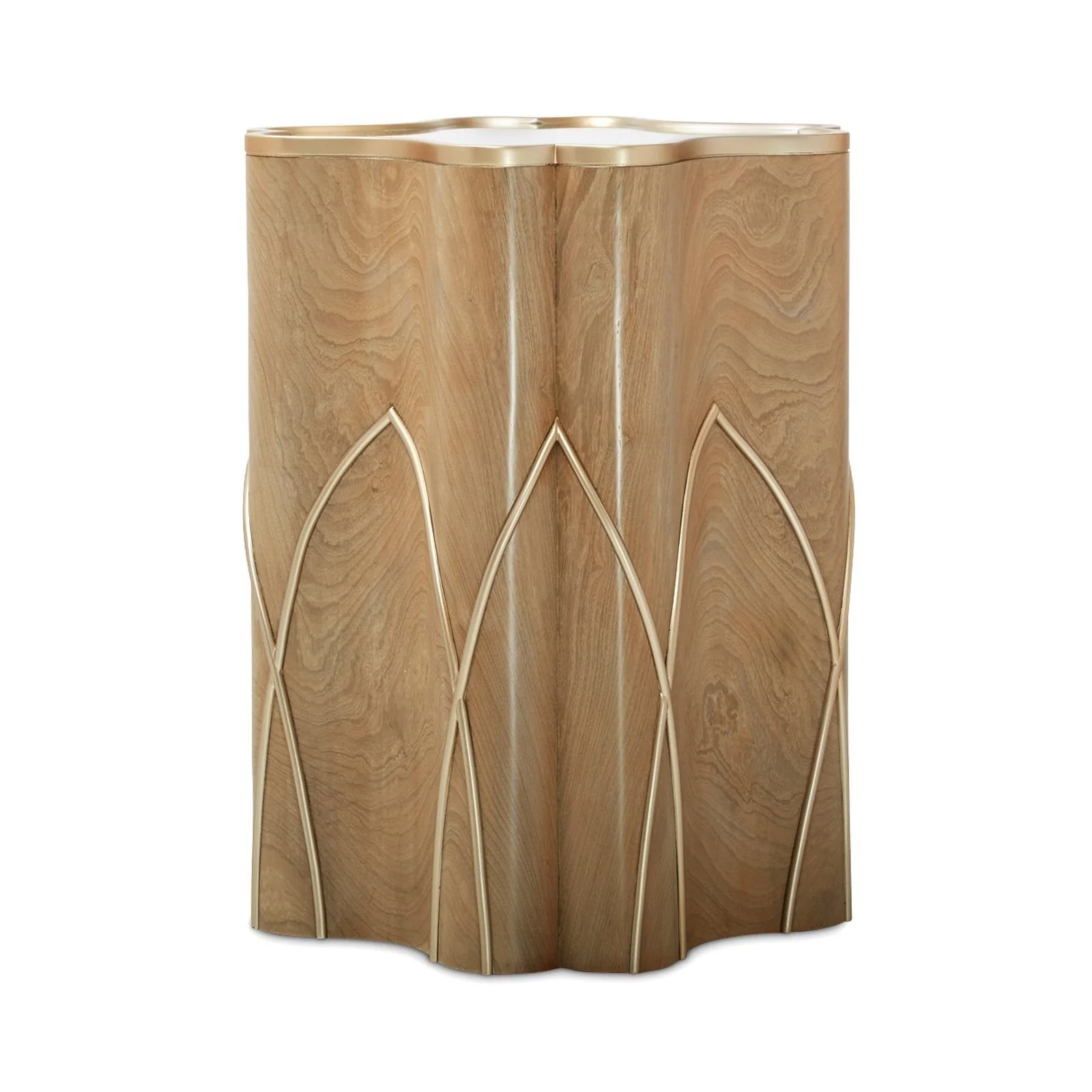 Michael Amini Villa Cherie Caramel Chairside Table - Image 4