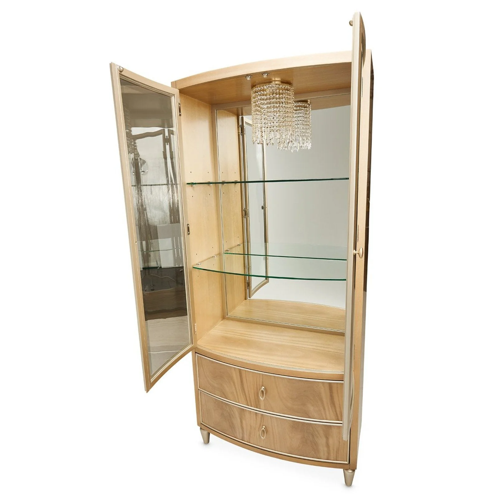 Michael Amini Villa Cherie Caramel Display Cabinet - Image 8