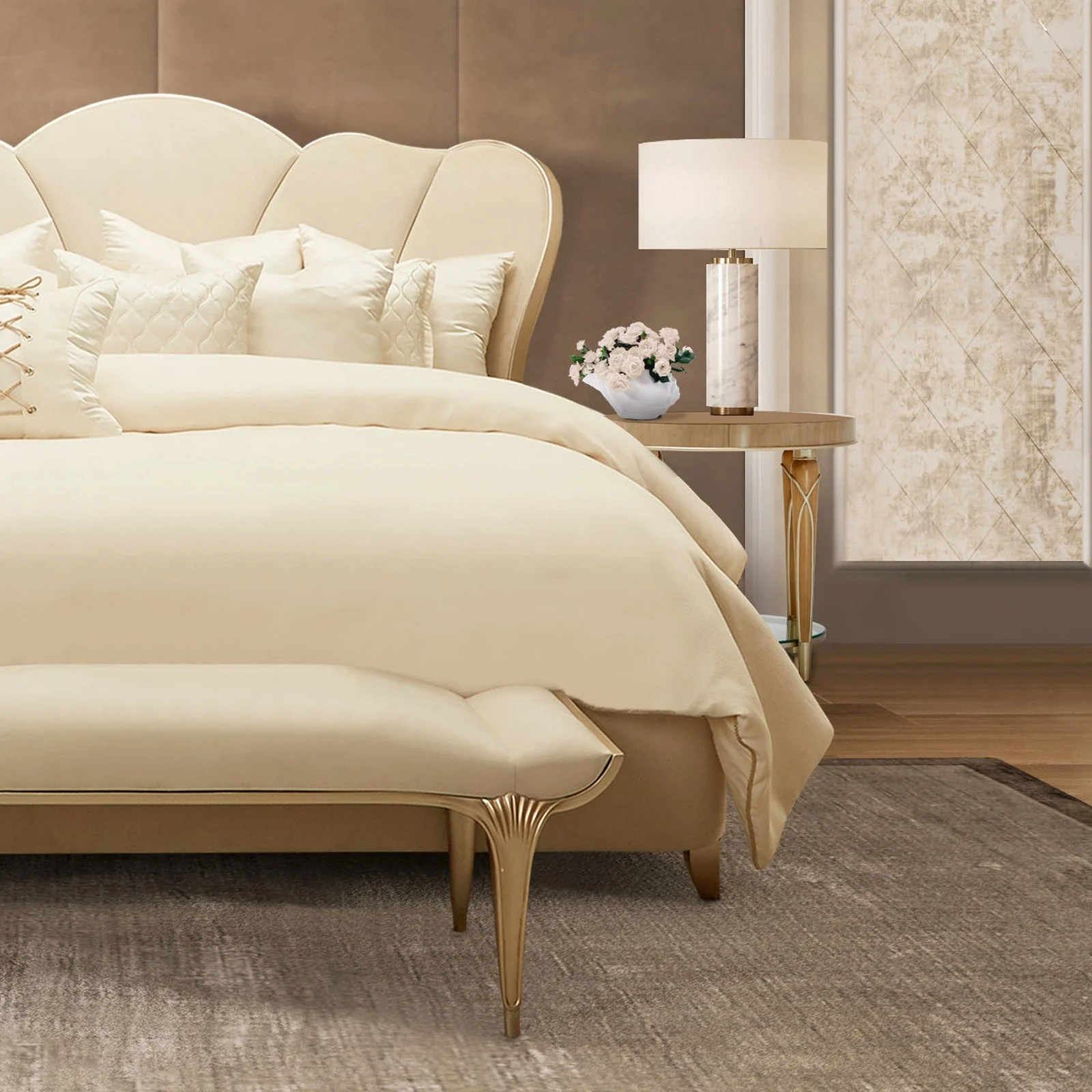 Michael Amini Villa Cherie Caramel End Table - Image 4