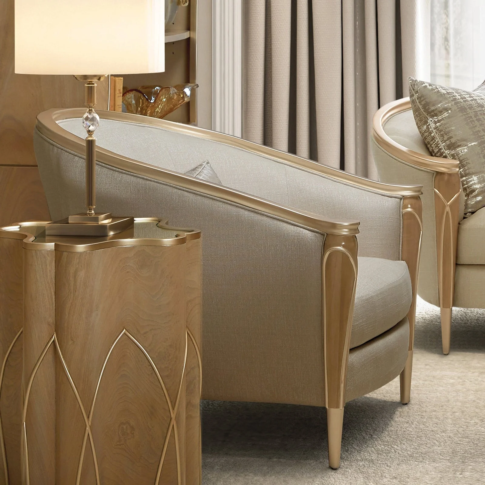 Michael Amini Villa Cherie Caramel Matching Chair - Image 2