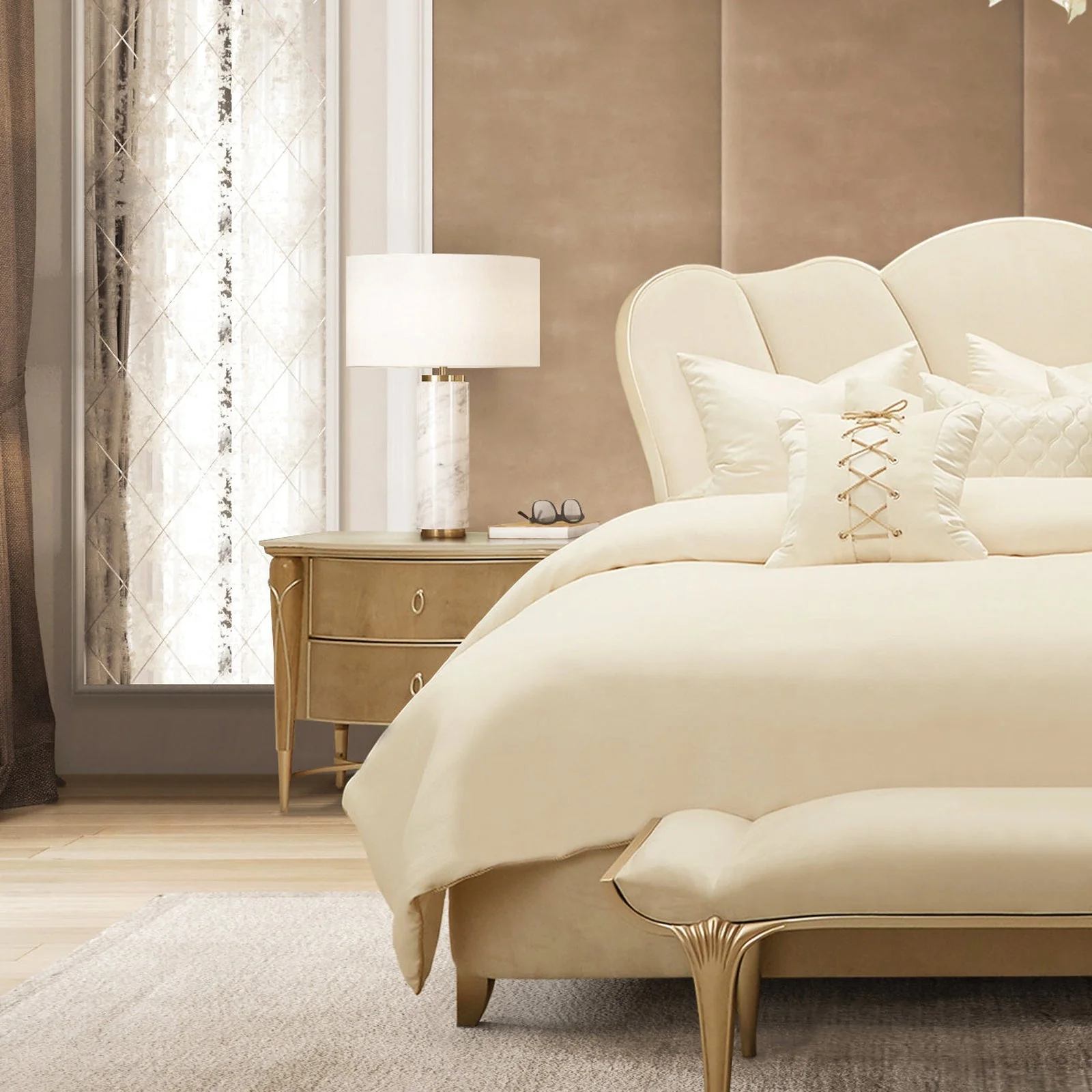 Michael Amini Villa Cherie Caramel Nightstand - Image 4