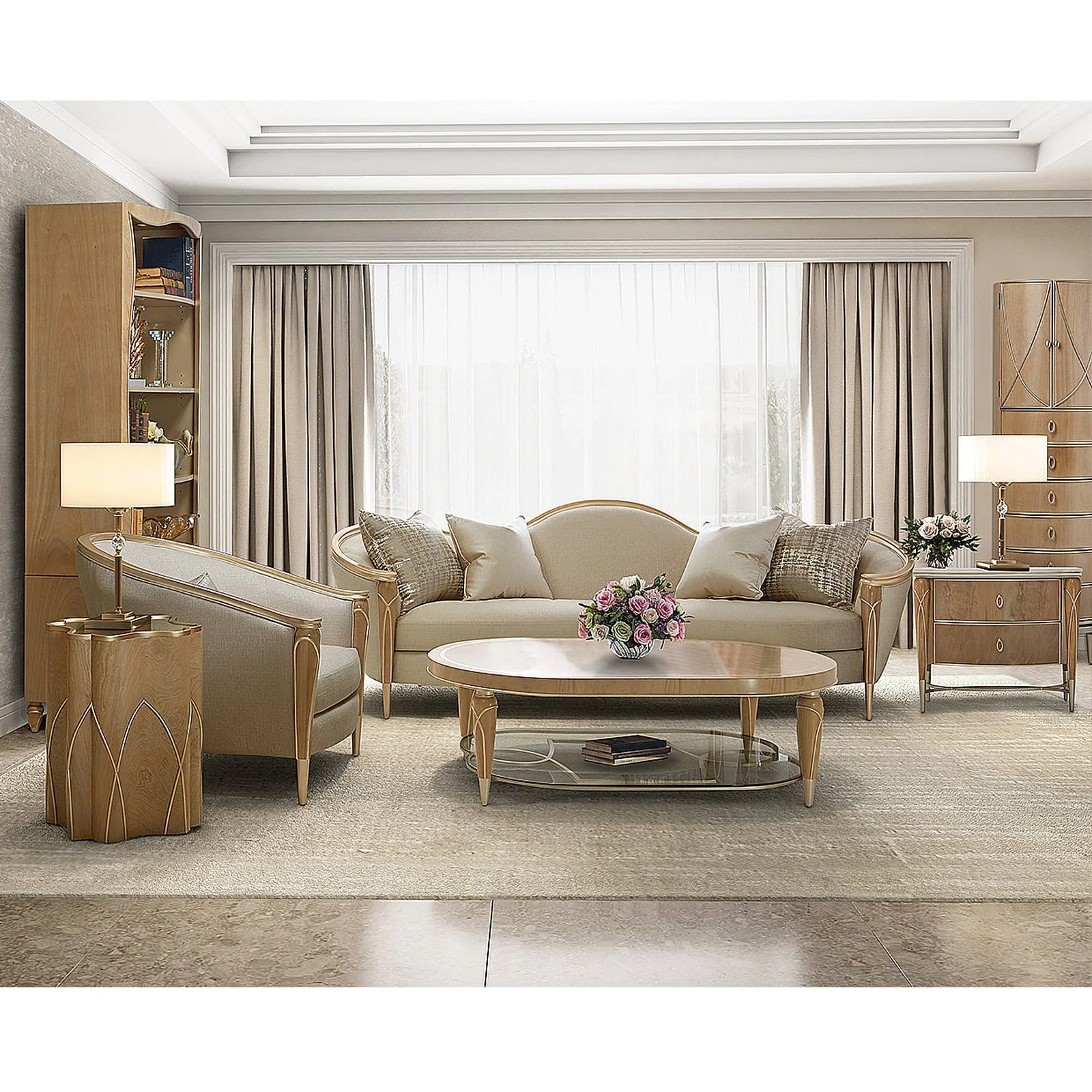 Michael Amini Villa Cherie Caramel Nightstand - Image 5