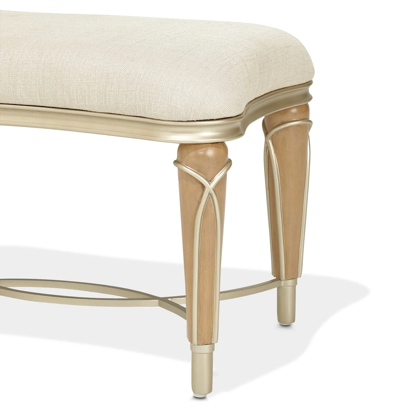 Michael Amini Villa Cherie Caramel Ottoman - Image 4