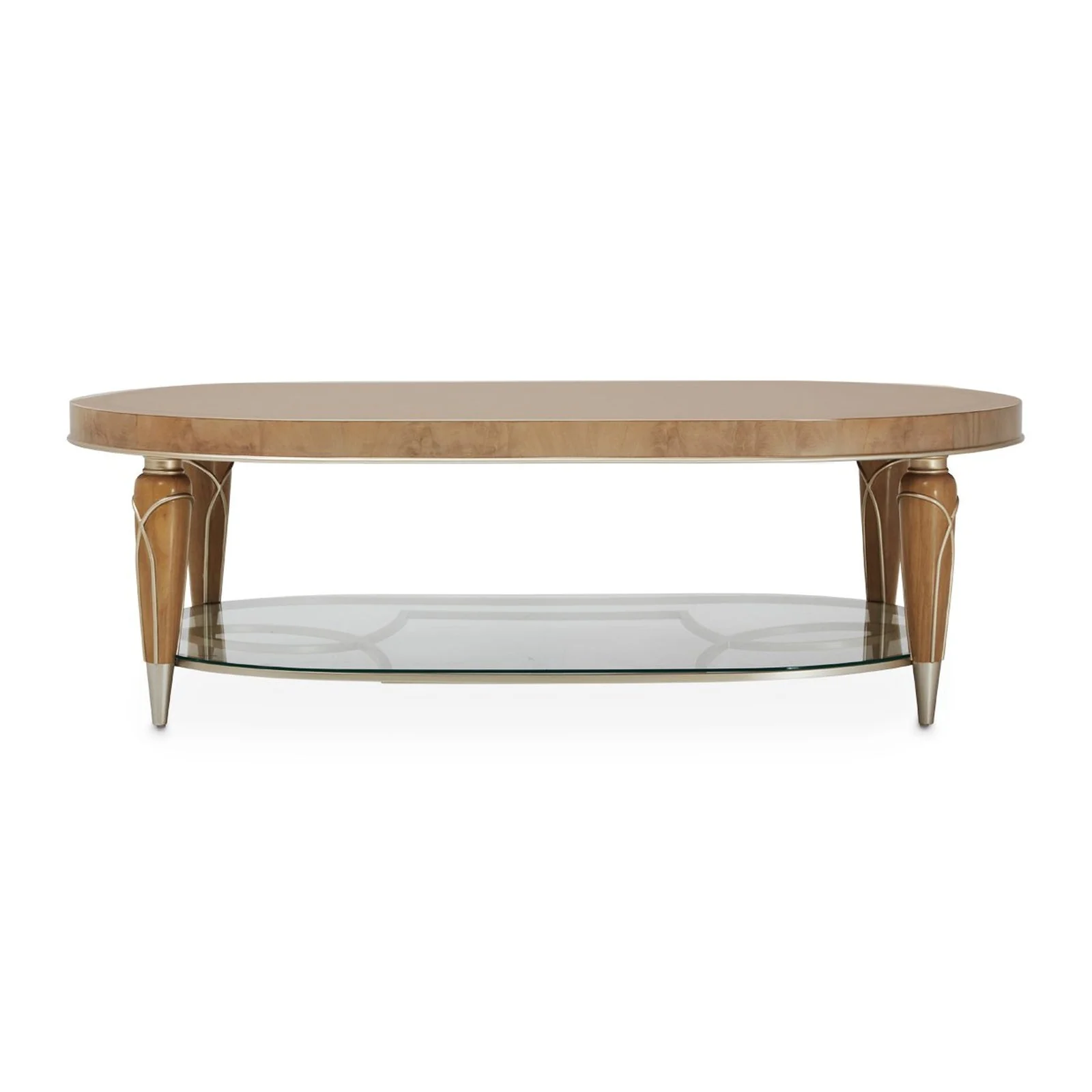 Michael Amini Villa Cherie Caramel Oval Cocktail Table - Image 4