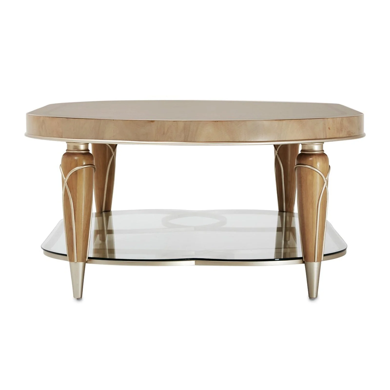 Michael Amini Villa Cherie Caramel Oval Cocktail Table - Image 5