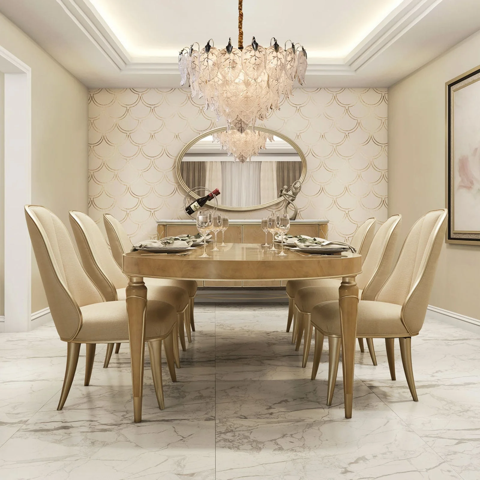Michael Amini Villa Cherie Caramel Sideboard - Image 3