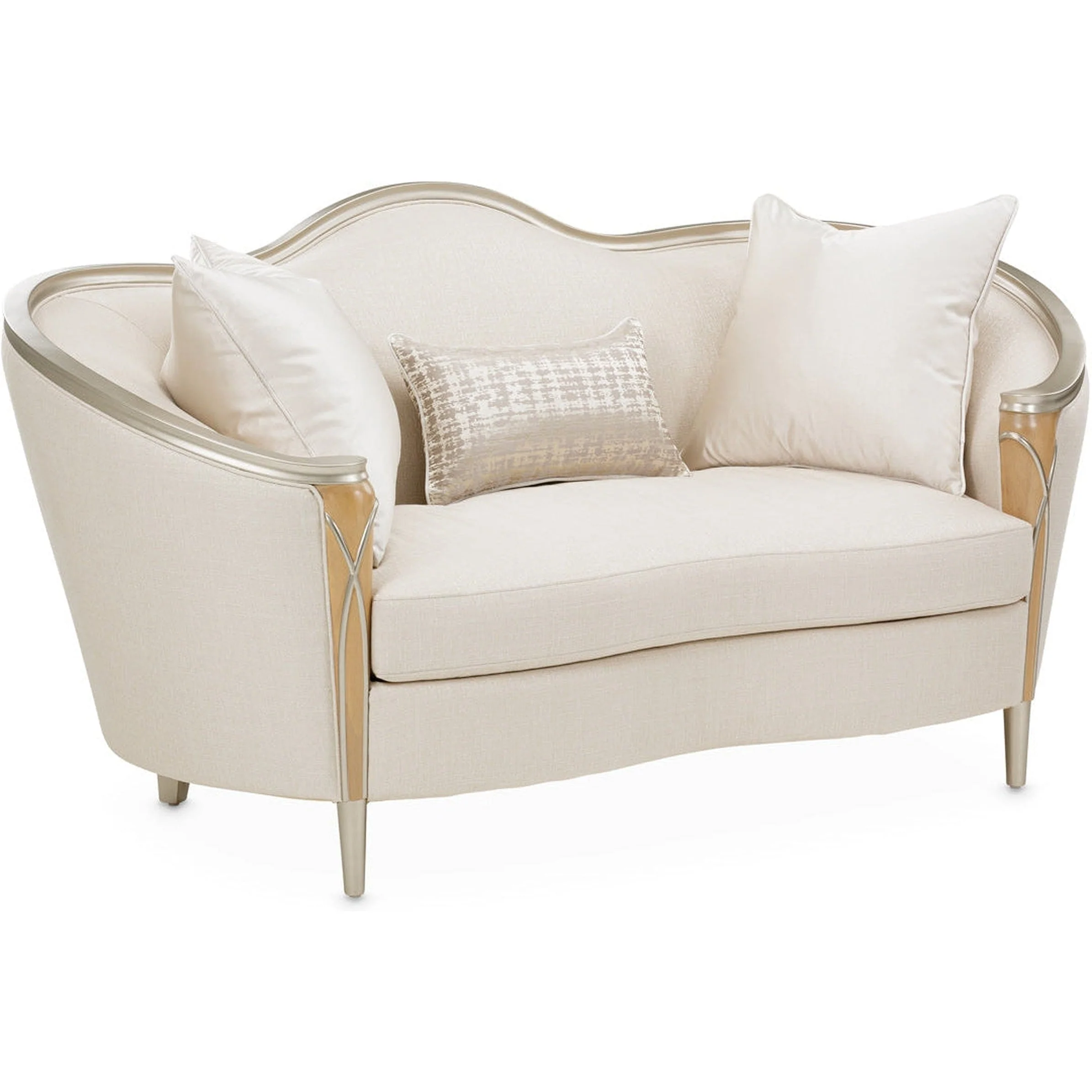 Michael Amini Villa Cherie Caramel Loveseat - Image 3