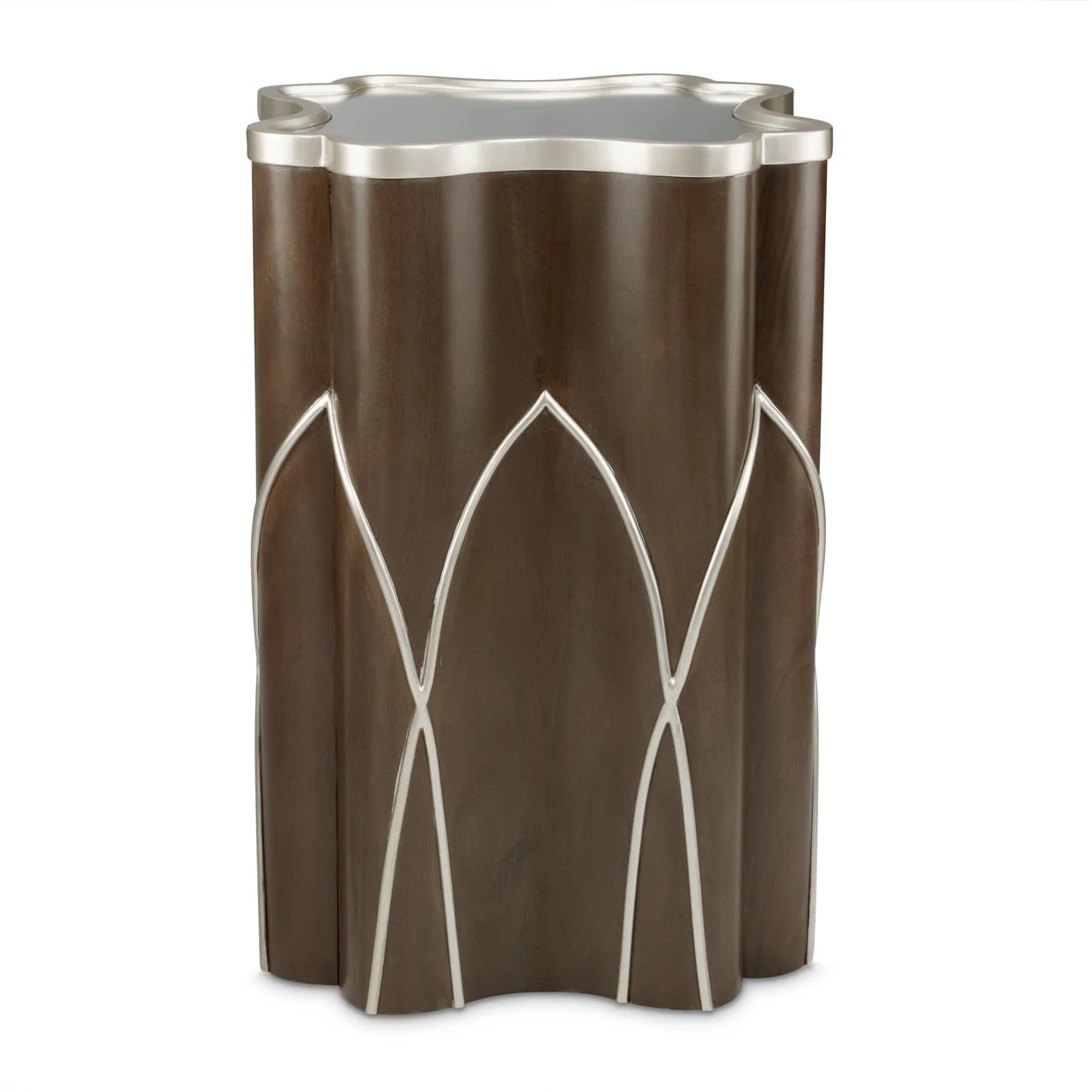 Michael Amini Villa Cherie Hazelnut Side Table - Image 2