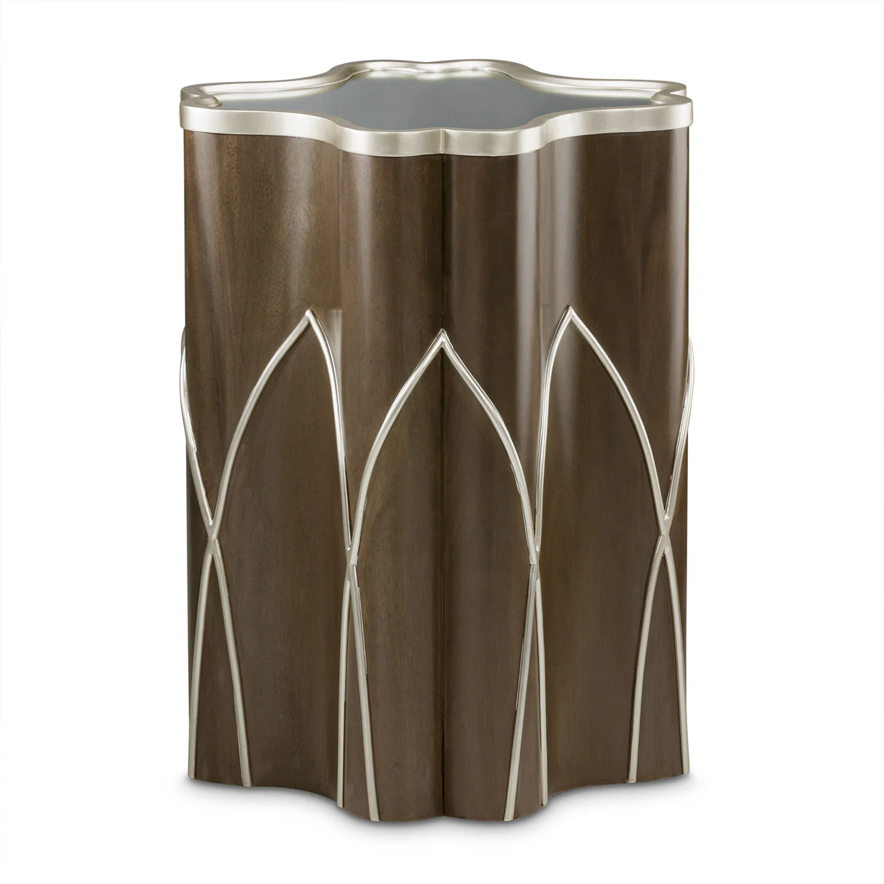 Michael Amini Villa Cherie Hazelnut Side Table - Image 3