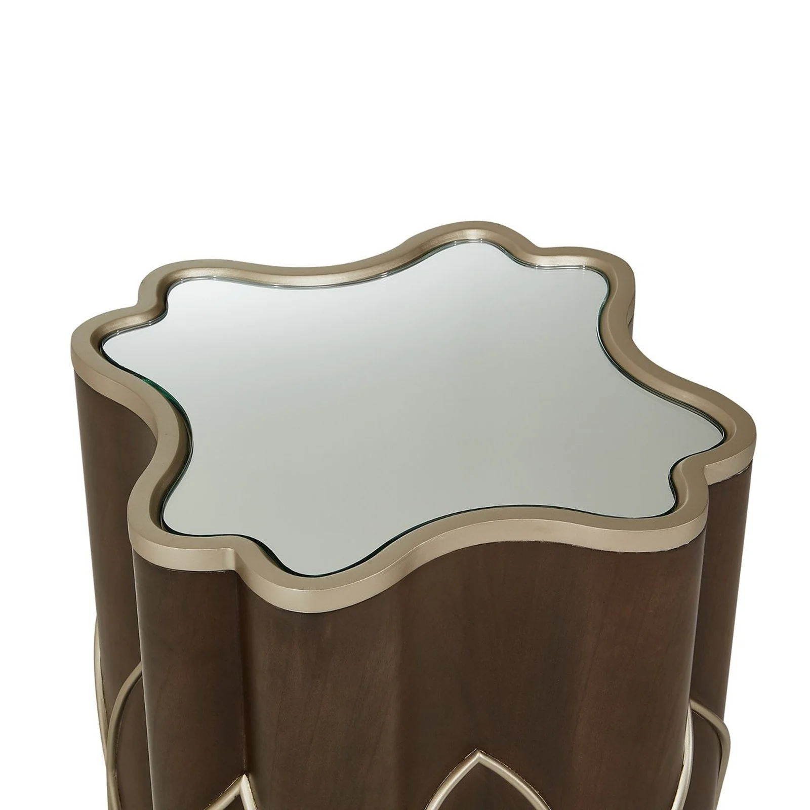 Michael Amini Villa Cherie Hazelnut Side Table - Image 4