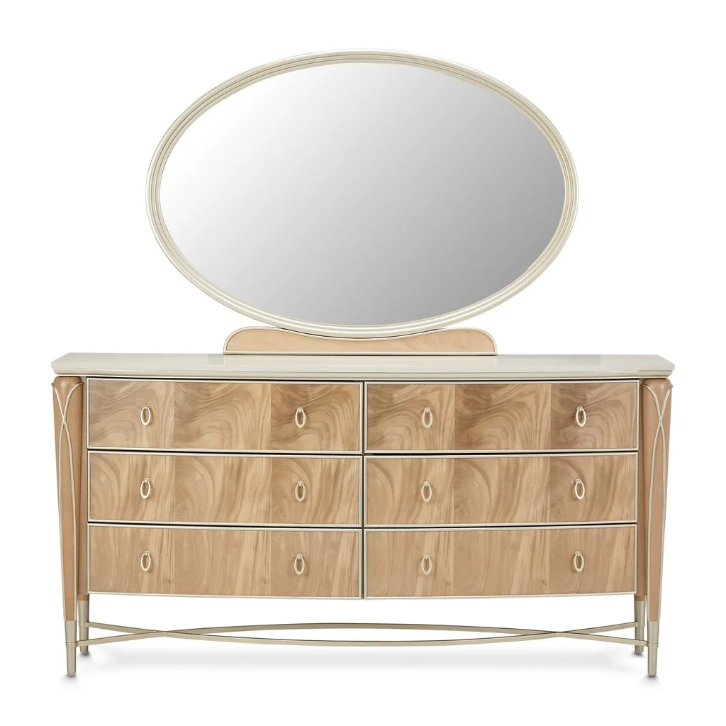 Michael Amini Villa Cherie Dresser and Mirror - Image 3