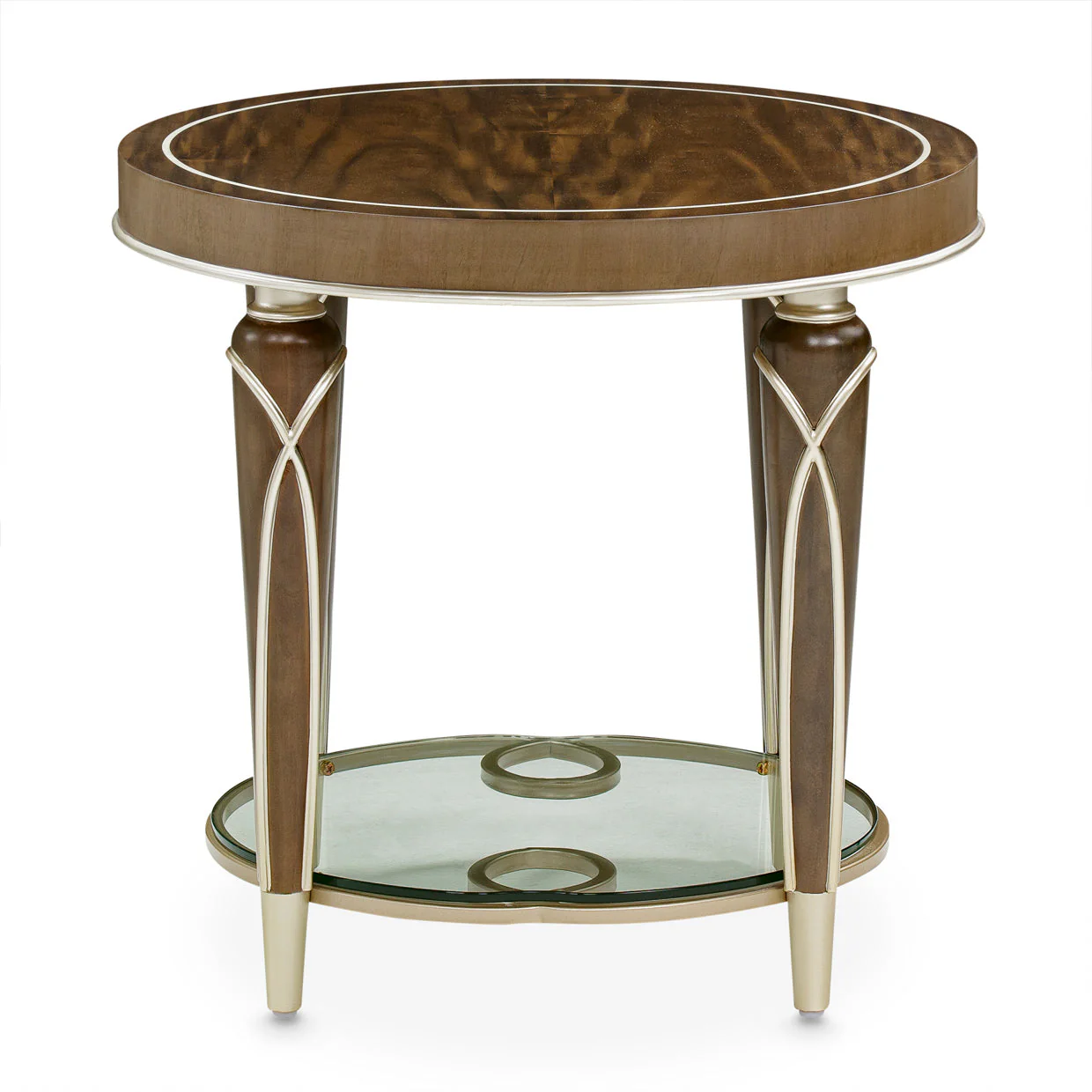 Michael Amini Villa Cherie Hazelnut End Table - Image 2